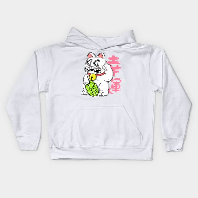 Lucky Cat Kids Hoodie by Stefilustra